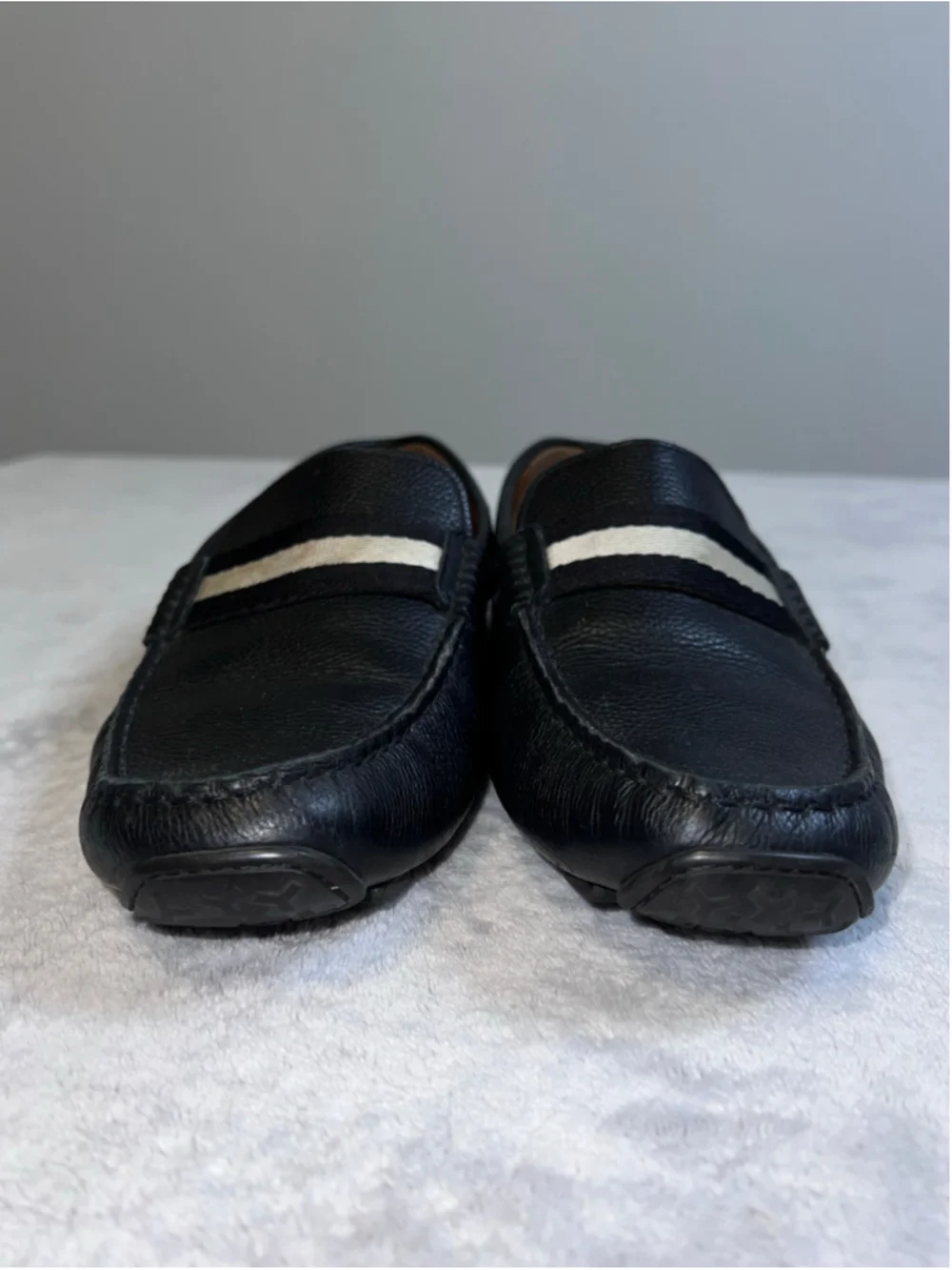 Men's Bally Black & White Leather Loafers & Slip-Ons 6